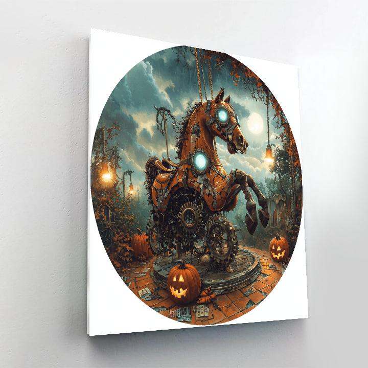 Cursed Carousel In Spooky Park Numbered painting kits