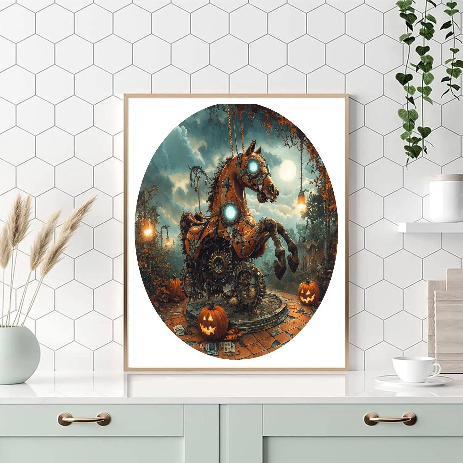 Cursed Carousel In Spooky Park Numbered painting kits