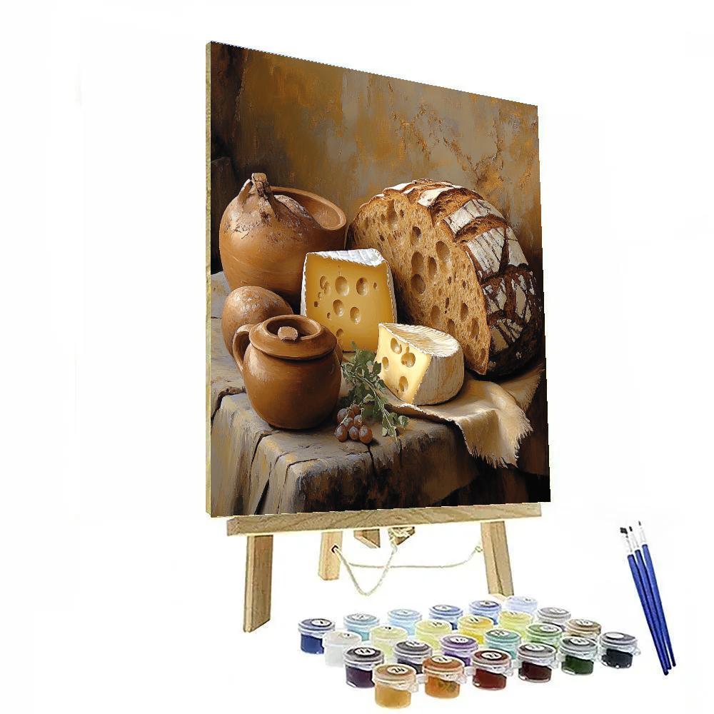 Gustave Courbet Inspired Rustic Still Life Paint by numbers art
