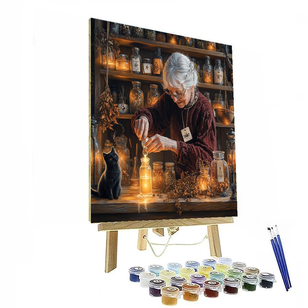 Midnight Apothecary With Halloween Elixirs Paint by numbers art