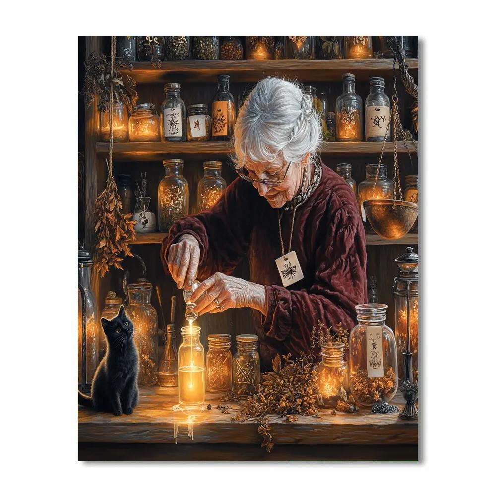 Midnight Apothecary With Halloween Elixirs Paint by numbers art