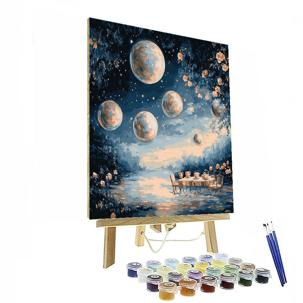 Rene Magritte Inspired Celestial Tea Party DIY paint by numbers