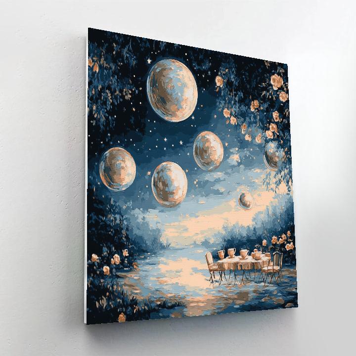 Rene Magritte Inspired Celestial Tea Party DIY paint by numbers