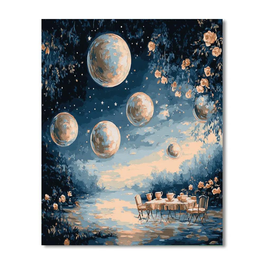 Rene Magritte Inspired Celestial Tea Party DIY paint by numbers