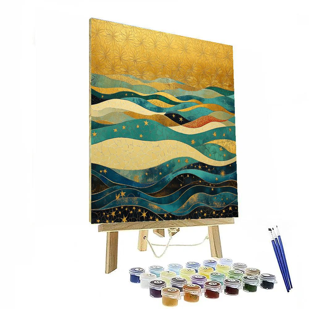 Gustav Klimt Inspired Decorative River Of Stars Numbered painting kits