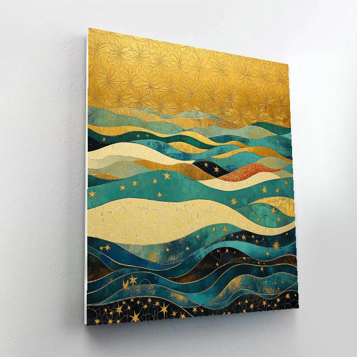 Gustav Klimt Inspired Decorative River Of Stars Numbered painting kits