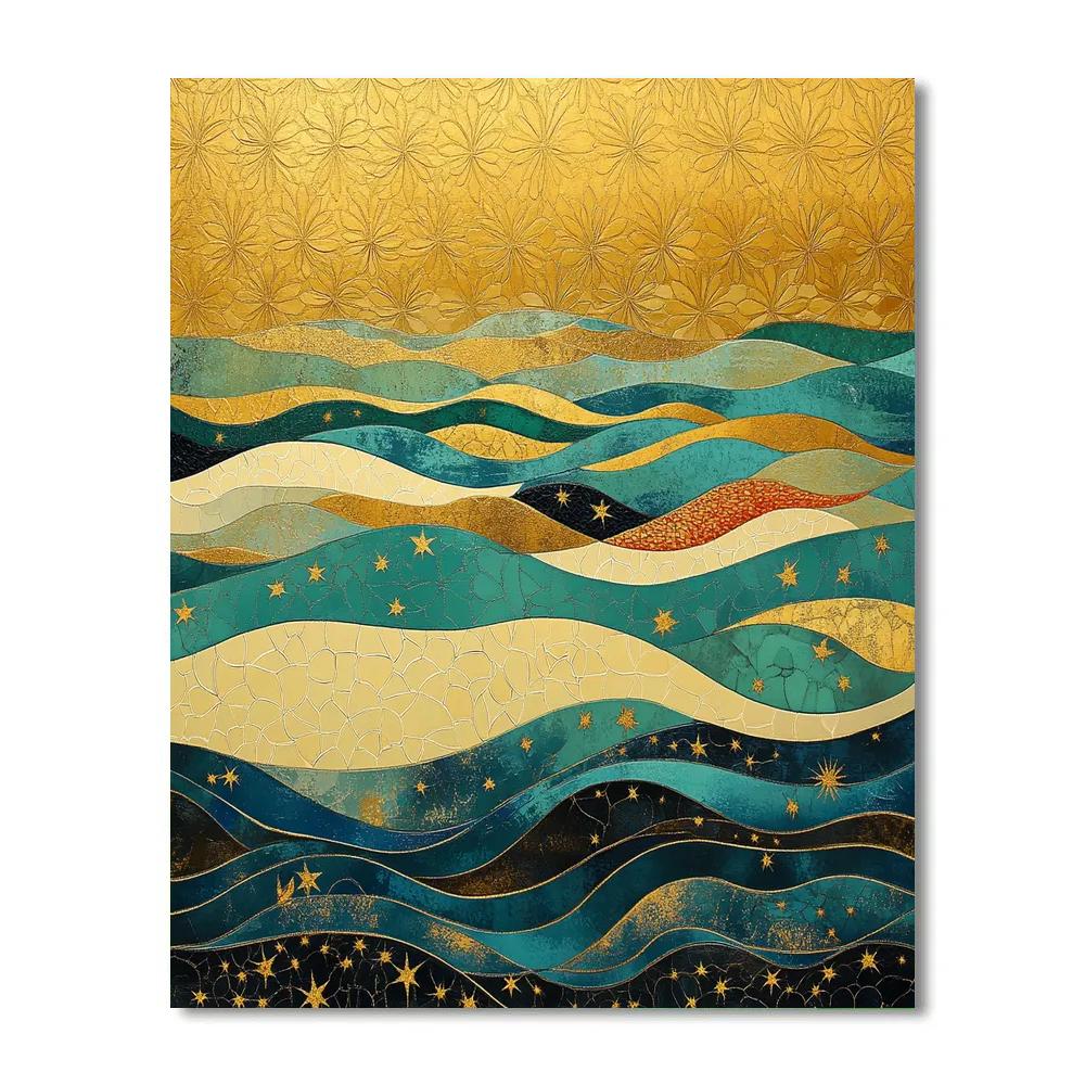 Gustav Klimt Inspired Decorative River Of Stars Numbered painting kits