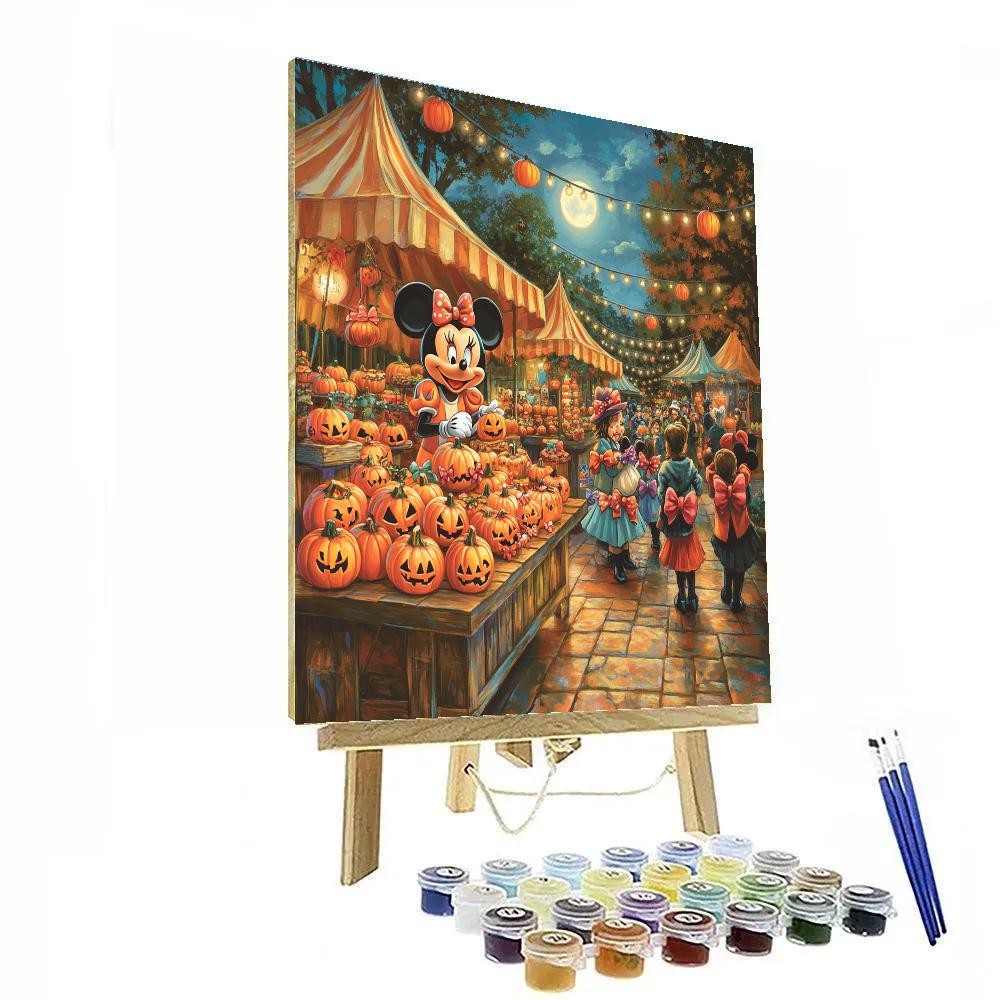 Minnie Mouse Midnight Pumpkin Market paint by number