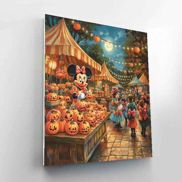 Minnie Mouse Midnight Pumpkin Market paint by number