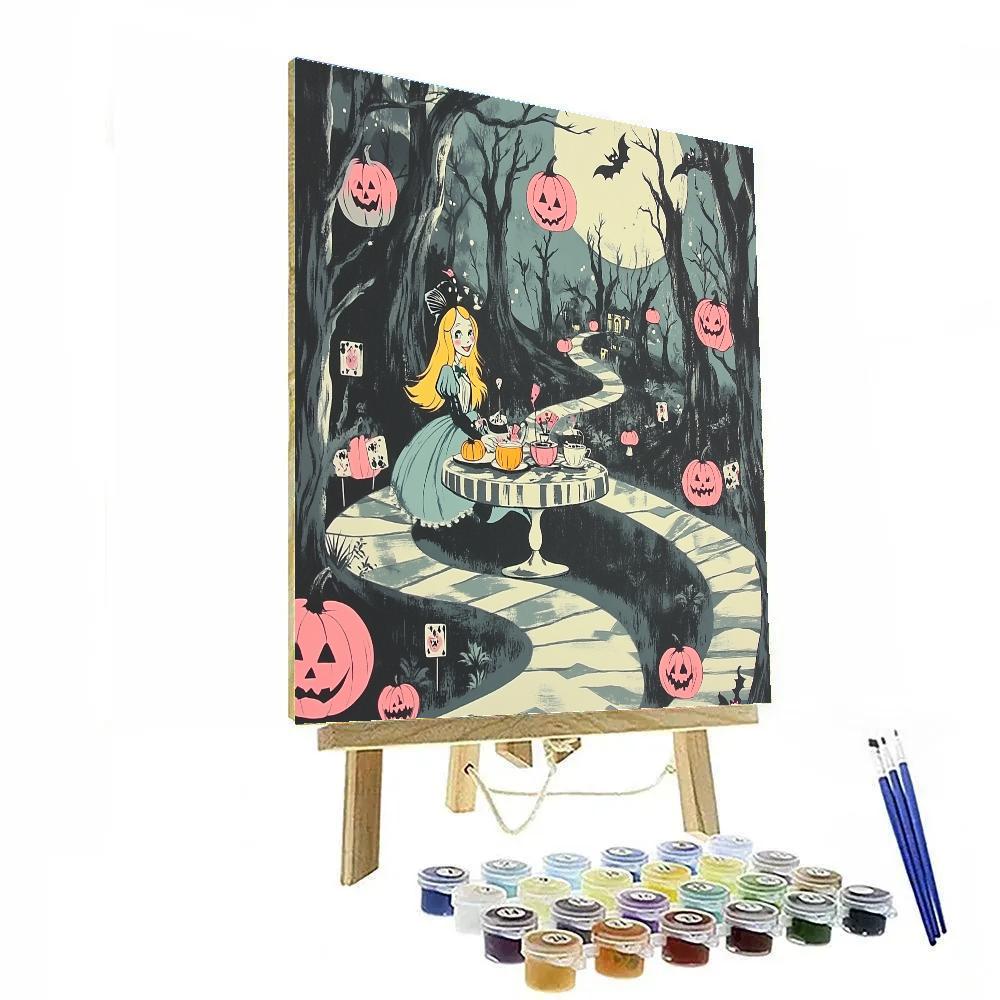 Haunted Tea Party With Cheshire Cat Guests Paint by numbers kits