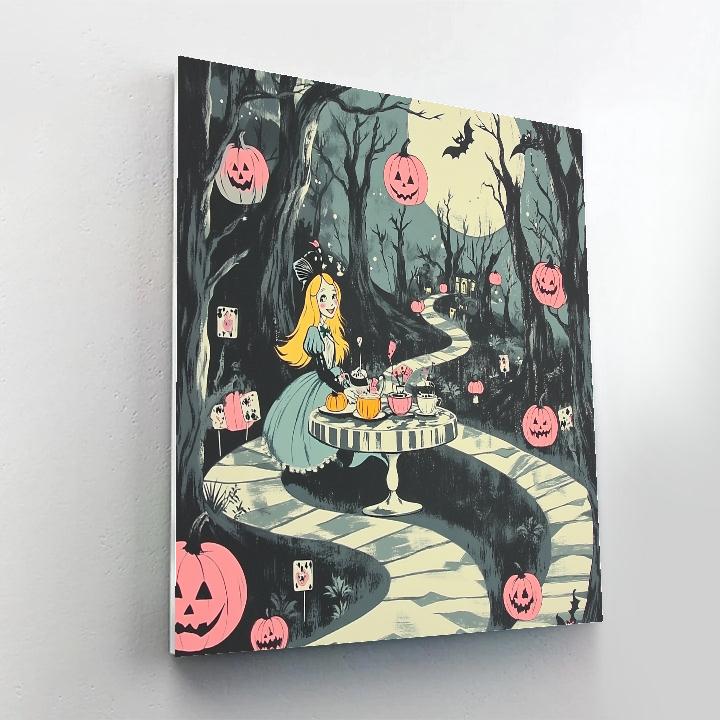 Haunted Tea Party With Cheshire Cat Guests Paint by numbers kits