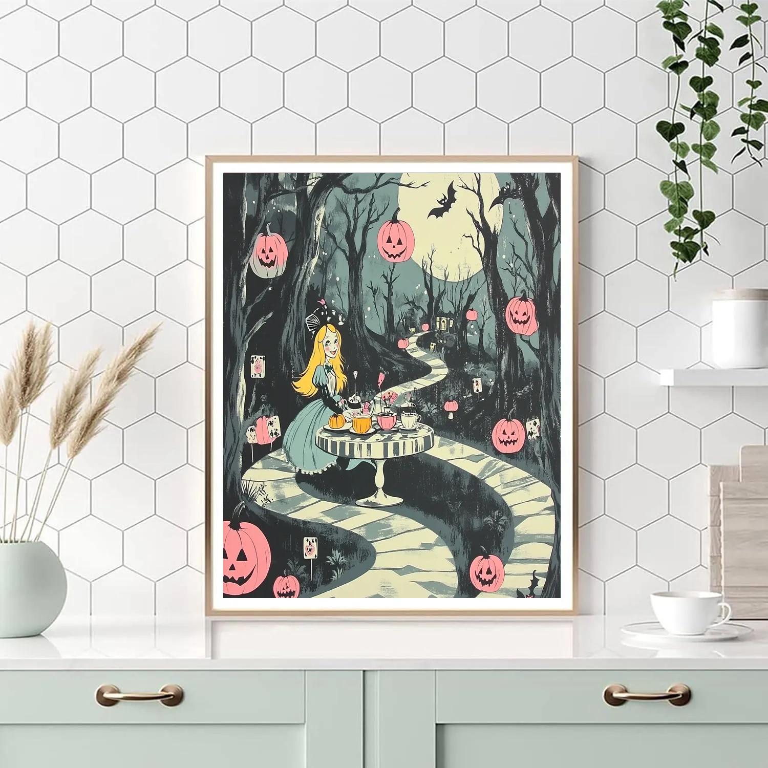 Haunted Tea Party With Cheshire Cat Guests Paint by numbers kits