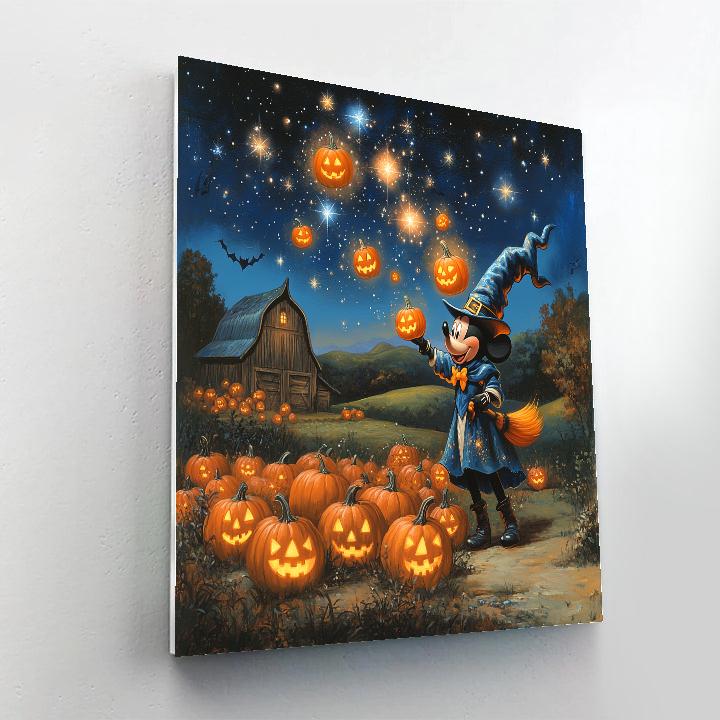 Sorcerer Mickey Starry Spell Night Number painting