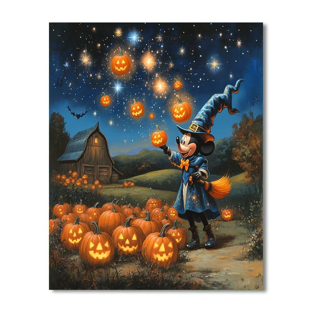 Sorcerer Mickey Starry Spell Night Number painting