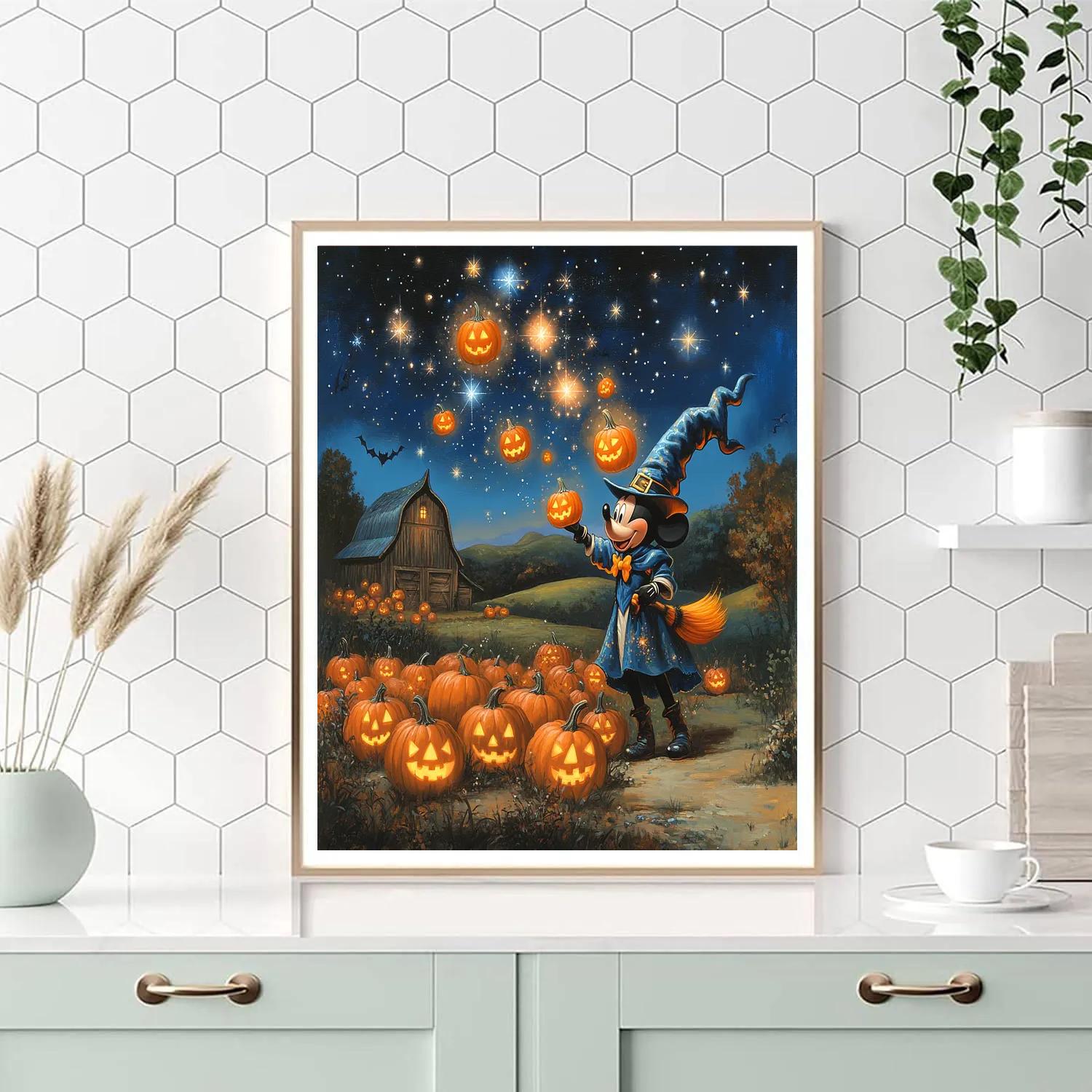 Sorcerer Mickey Starry Spell Night Number painting