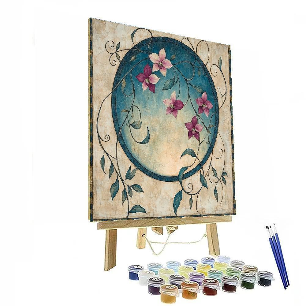 Alphonse Mucha Inspired Moonlit Orchids paint by numbers