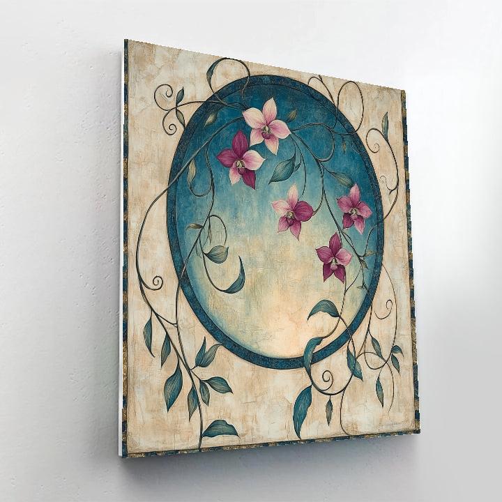 Alphonse Mucha Inspired Moonlit Orchids paint by numbers