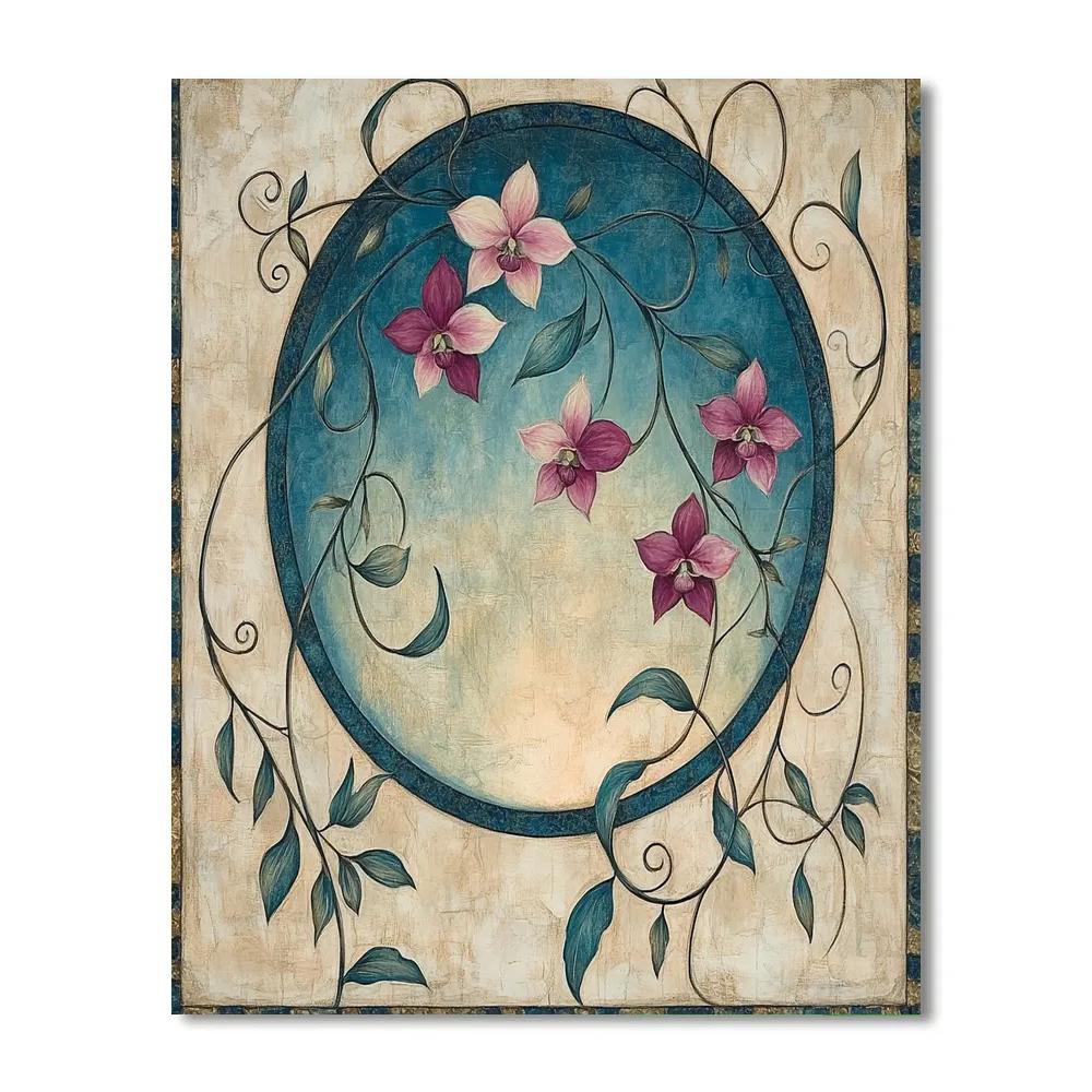Alphonse Mucha Inspired Moonlit Orchids paint by numbers