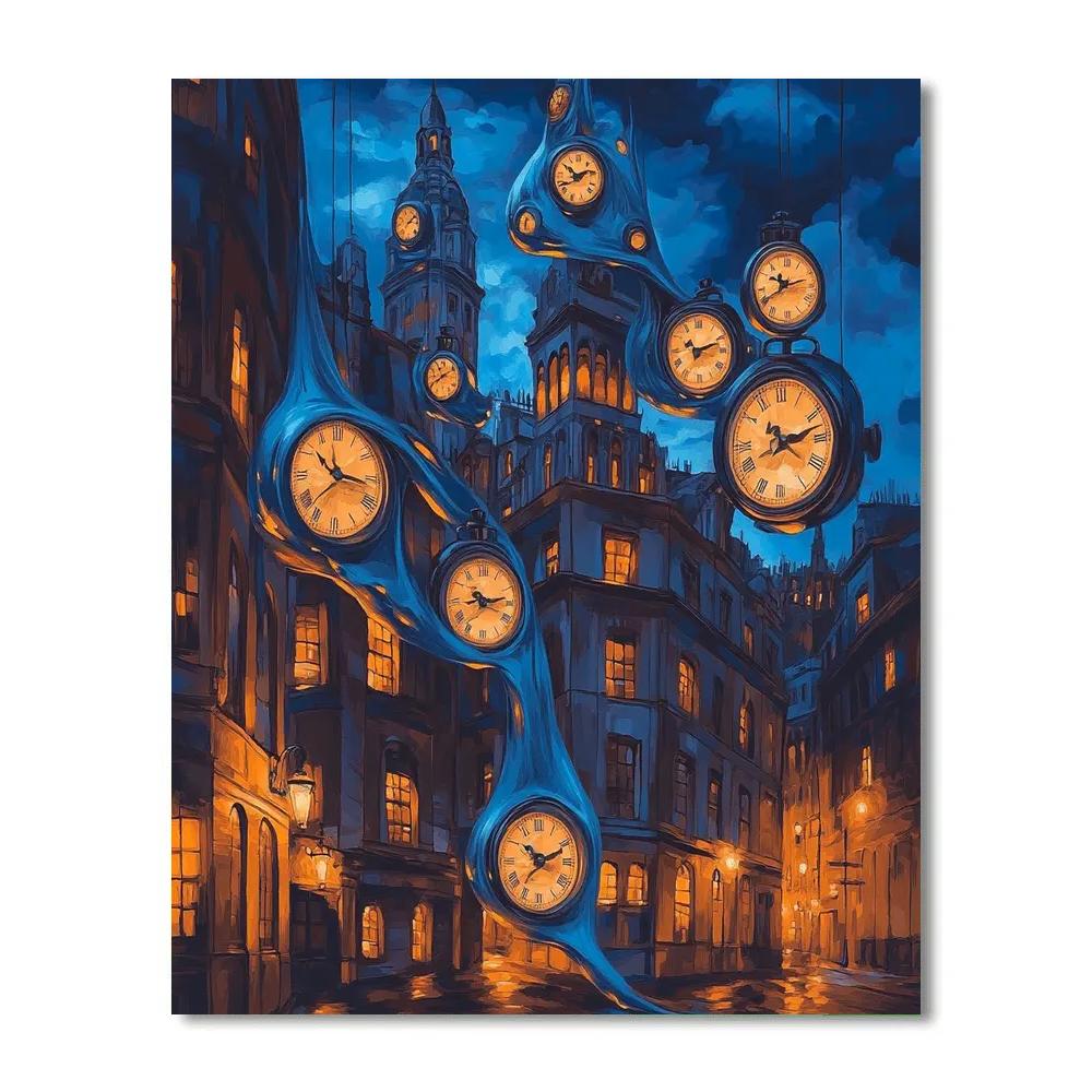 Salvador Dali Inspired Dreamy Cityscape Numbered painting kits