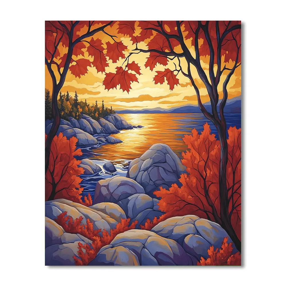 A.Y. Jackson Inspired Algoma Autumn Expanse paint by color
