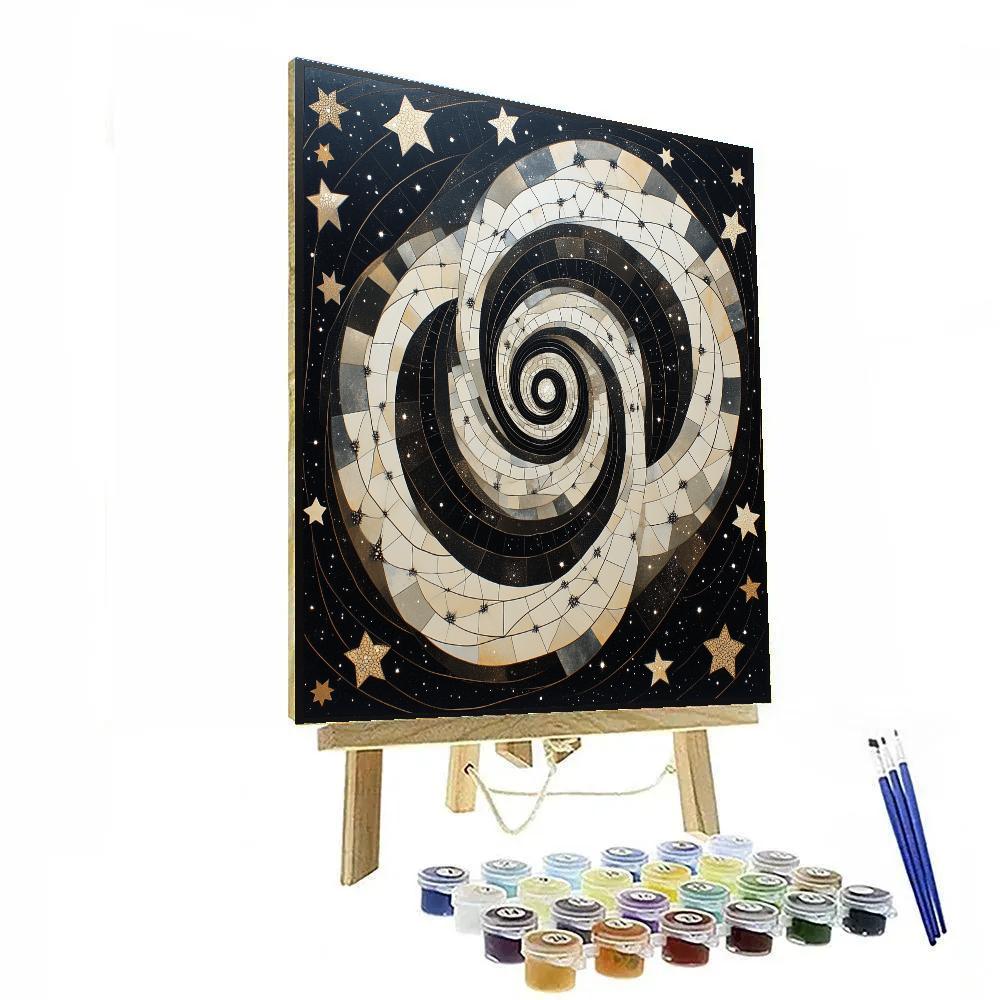M.C. Escher Inspired Fractal Celestial Weave Paint by numbers kits