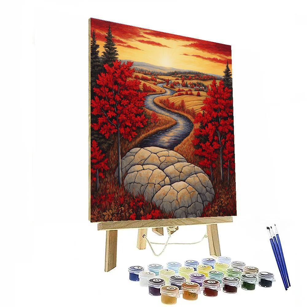 A.Y. Jackson Inspired Quebec River Rhythm DIY paint by numbers