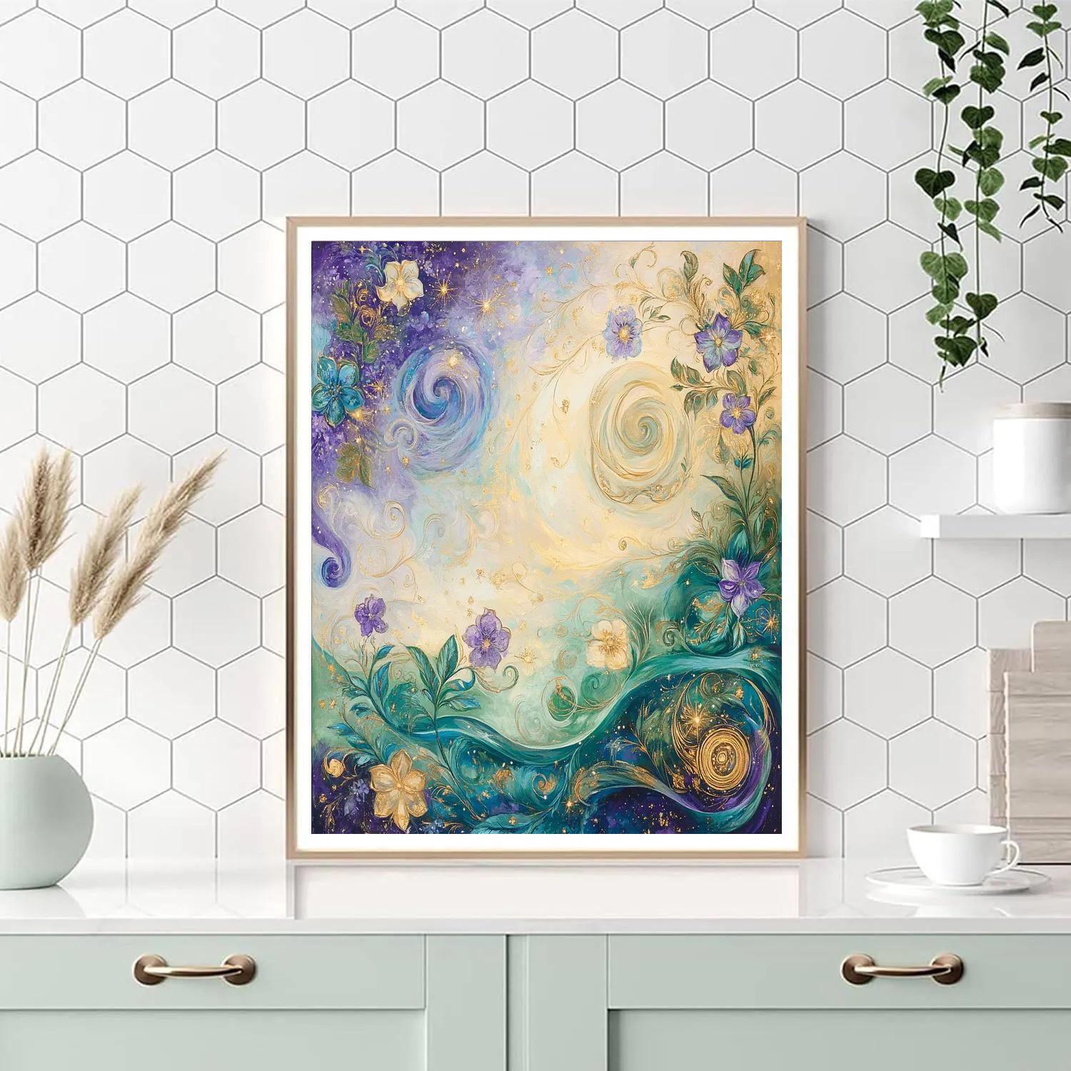 Alphonse Mucha Inspired Cosmic Harmony Painting by numbers kit