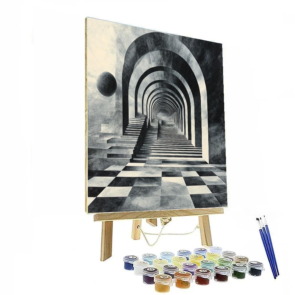M C Escher Inspired Infinite Labyrinth Patterns Painting by numbers kit