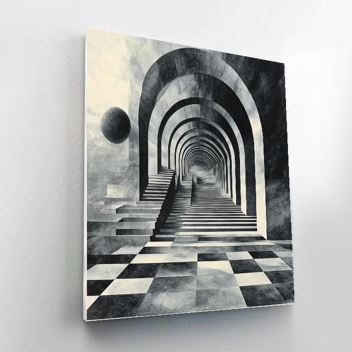 M C Escher Inspired Infinite Labyrinth Patterns Painting by numbers kit