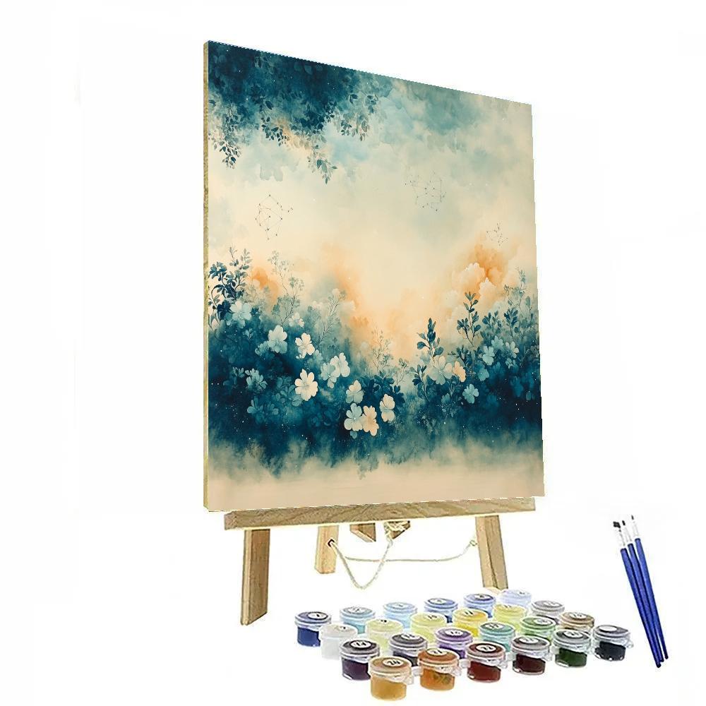 Leonardo Da Vinci Inspired Nebula Garden Number painting