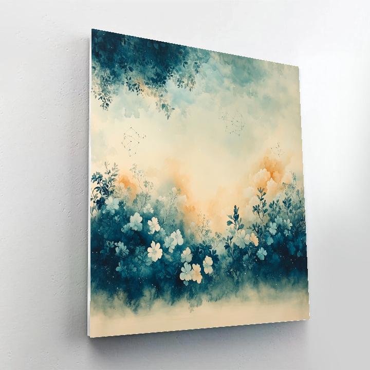 Leonardo Da Vinci Inspired Nebula Garden Number painting