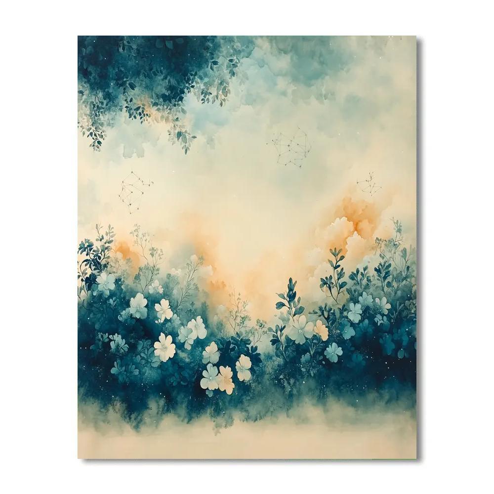 Leonardo Da Vinci Inspired Nebula Garden Number painting