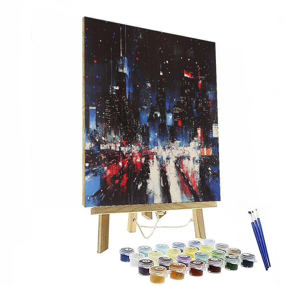 Jackson Pollock Inspired Energetic Urban Rhythm paint by number