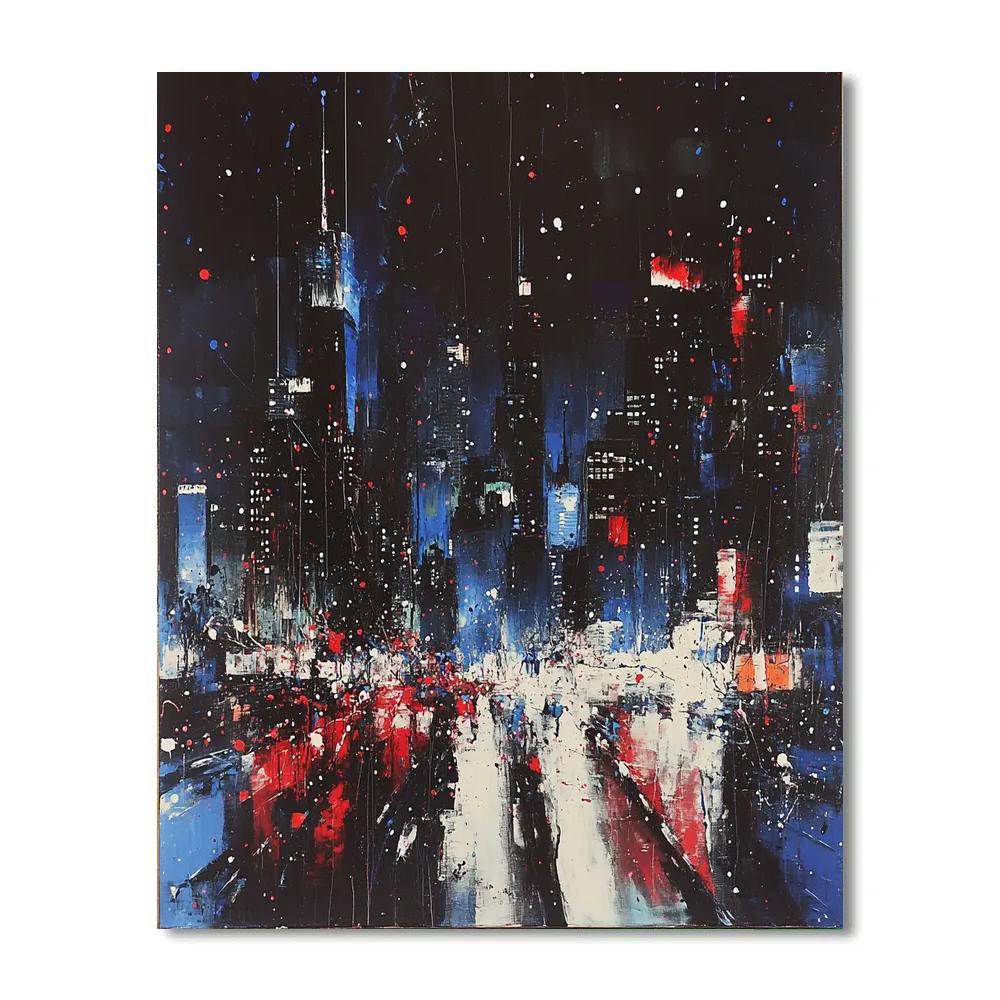 Jackson Pollock Inspired Energetic Urban Rhythm paint by number