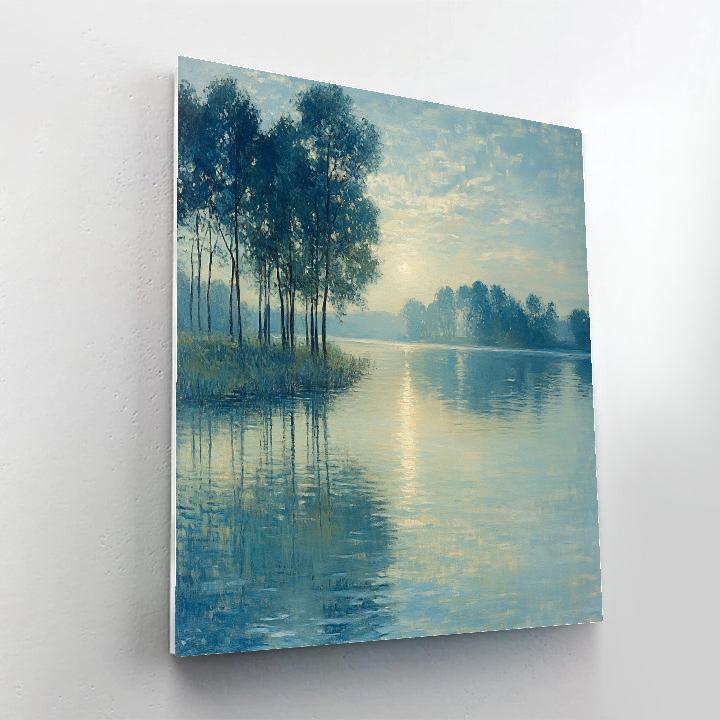 Claude Monet Inspired Peaceful Lakeside Reflection Number painting