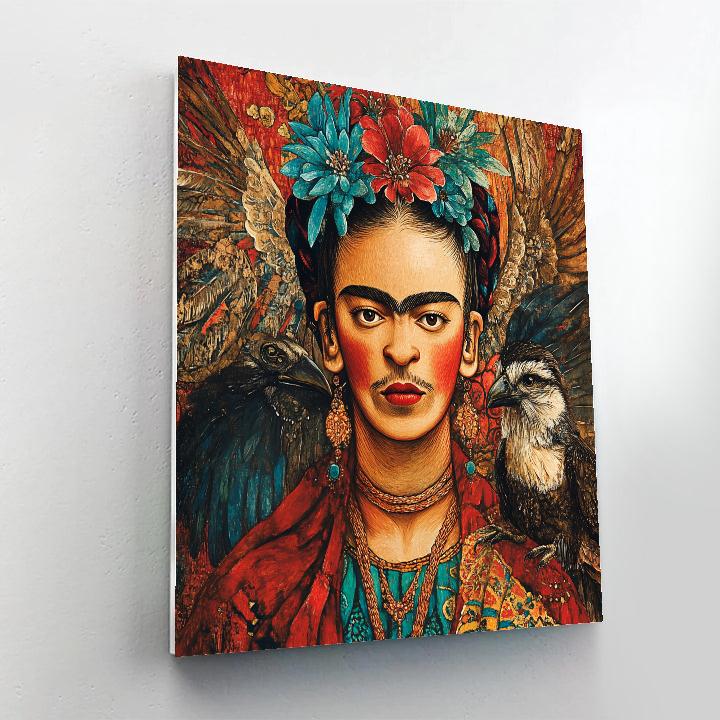 Frida Kahlo Inspired Vibrant Mythological Portrait Number painting