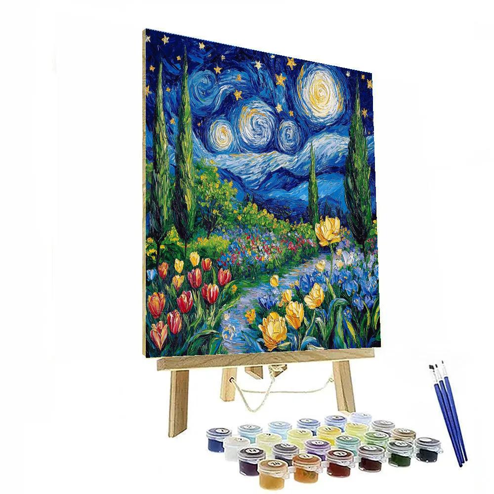 Van Gogh Inspired Night Garden painting number kit
