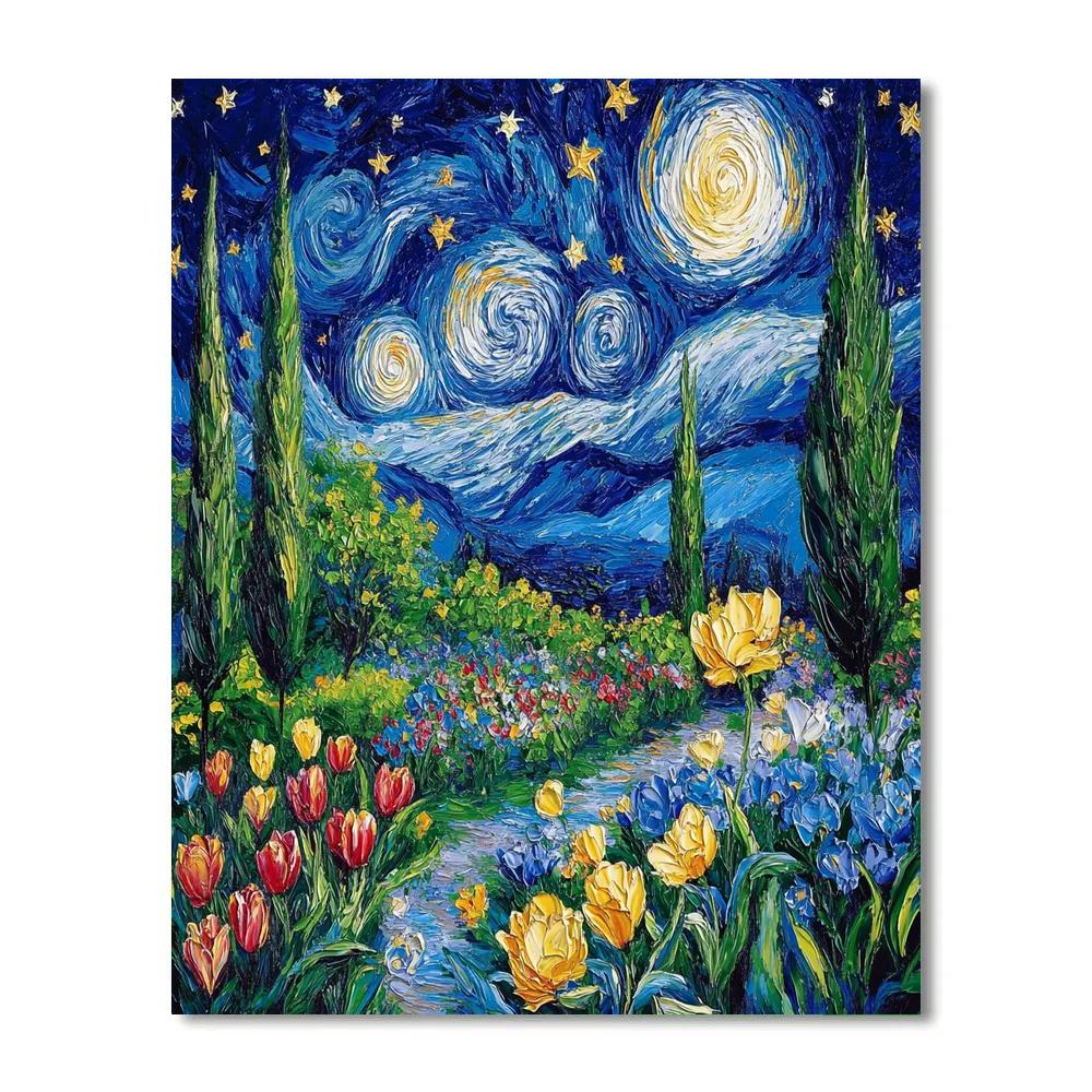 Van Gogh Inspired Night Garden painting number kit