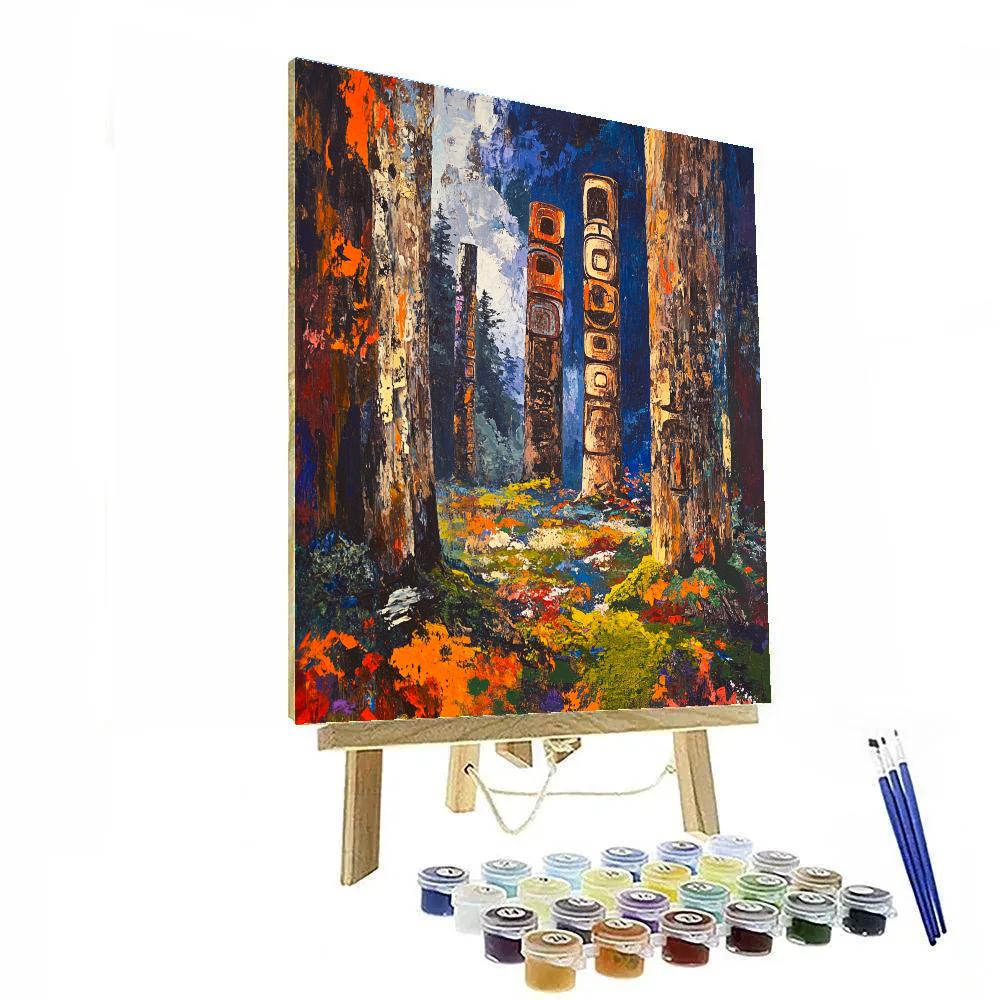 Emily Carr Inspired Echoes Of Totem Poles DIY paint by numbers