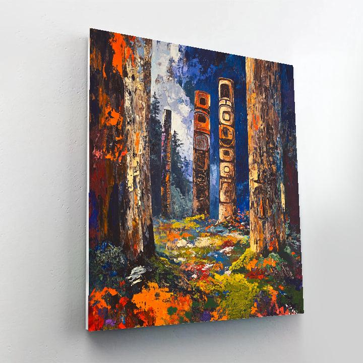 Emily Carr Inspired Echoes Of Totem Poles DIY paint by numbers