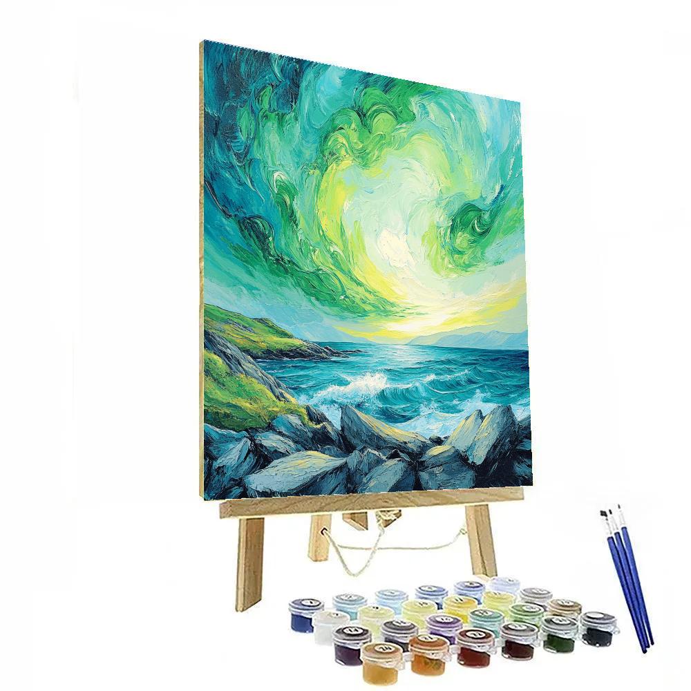 Edvard Munch Inspired Fjord With Pulsating Sky Painting by numbers kit