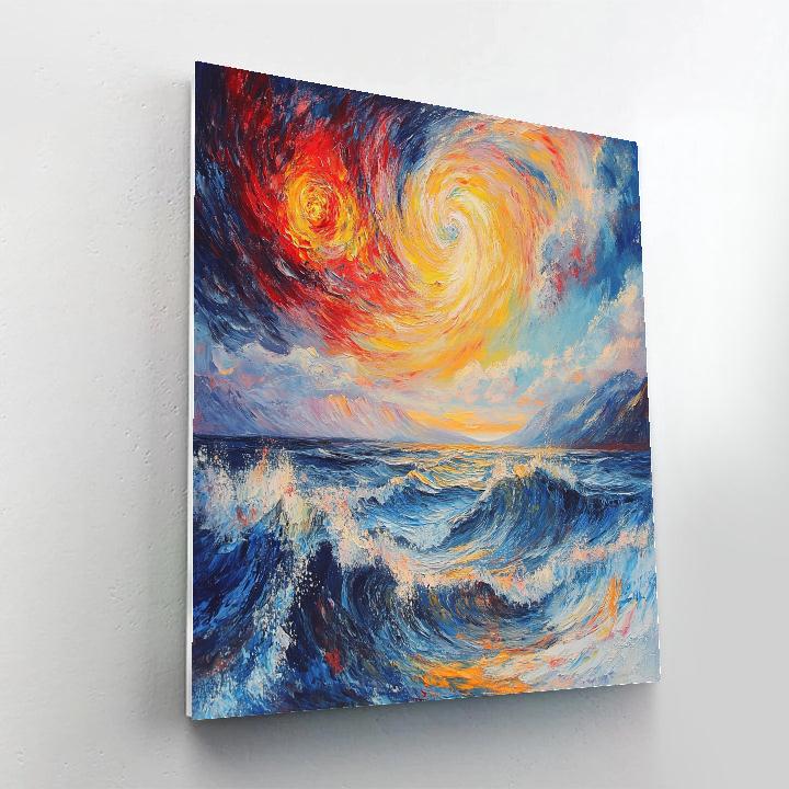 Edvard Munch Inspired Cosmic Tide paint by color