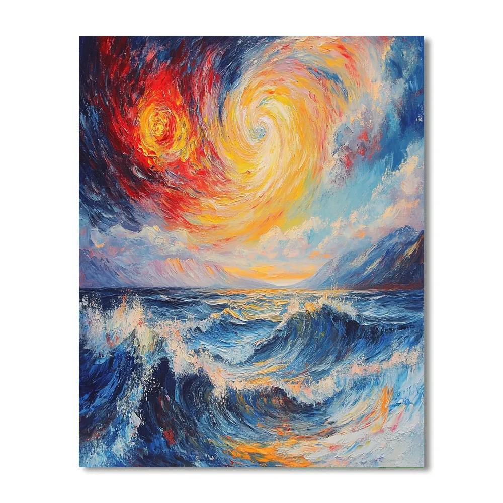 Edvard Munch Inspired Cosmic Tide paint by color