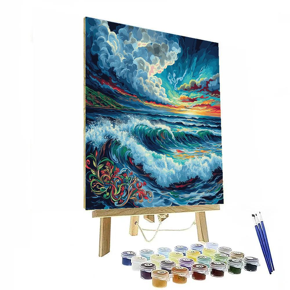 Frida Kahlo Inspired Ocean Melancholy paint by color