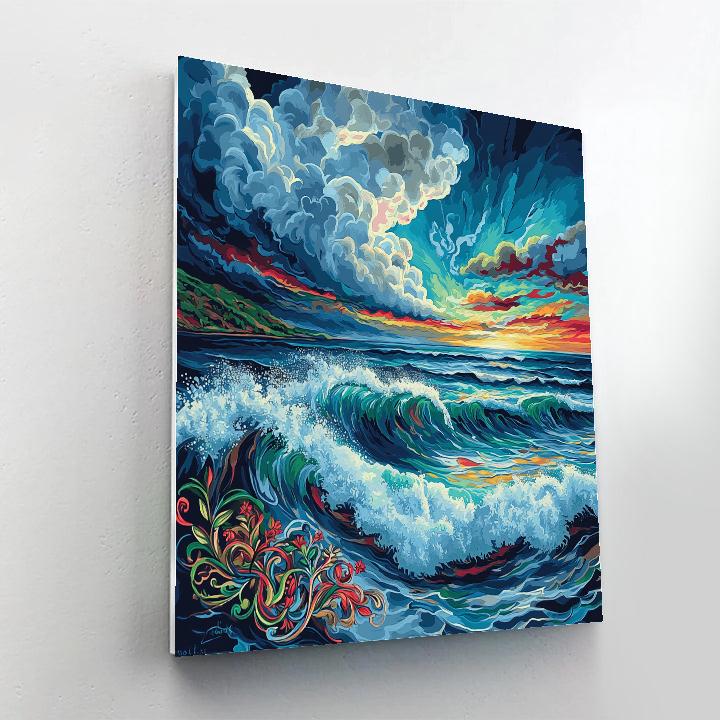 Frida Kahlo Inspired Ocean Melancholy paint by color