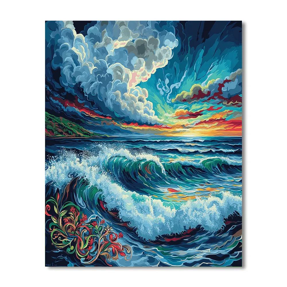 Frida Kahlo Inspired Ocean Melancholy paint by color