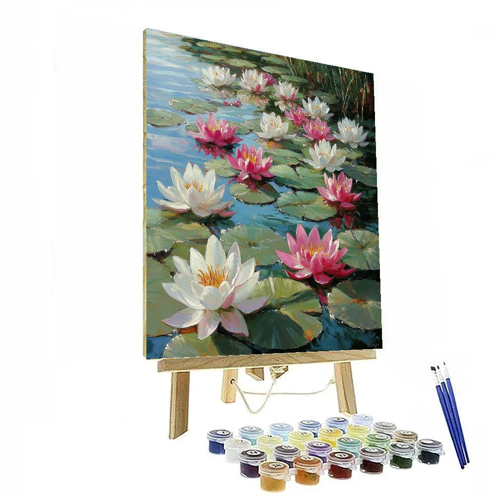 Claude Monet Inspired Springtime Waterlilies In Bloom paint by numbers