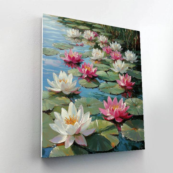 Claude Monet Inspired Springtime Waterlilies In Bloom paint by numbers