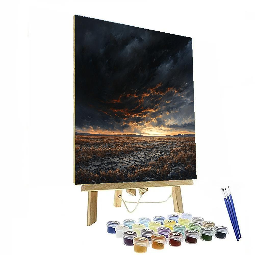 Francisco Goya Inspired Storm Over Ashen Plain paint by color