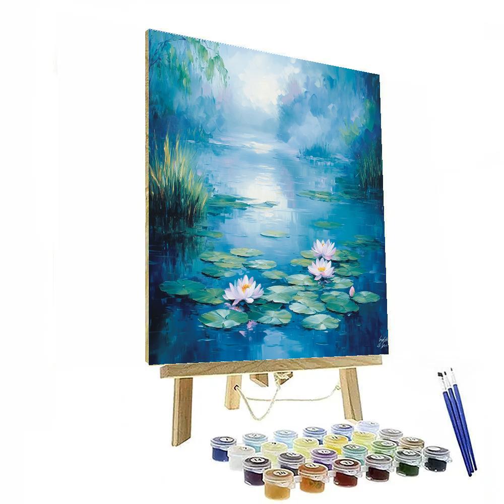 Claude Monet Inspired Misty Waterlily Dance paint by color